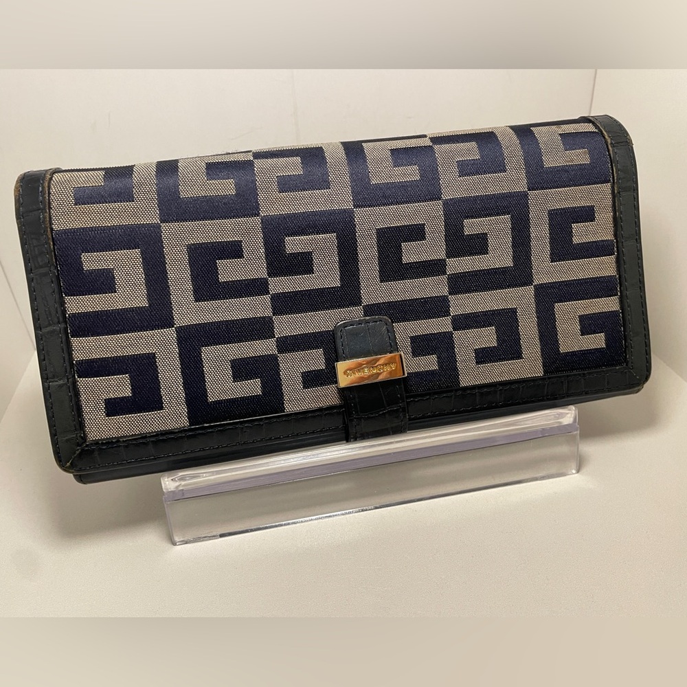 Givenchy canvas with leather trim, long wallet